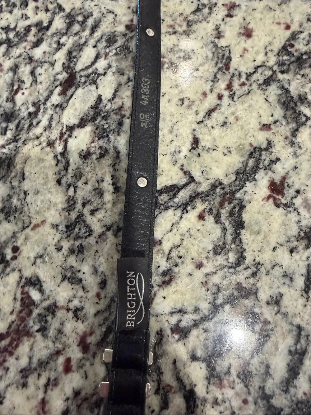 Brighton Black Leather Kids Belt with Silver Buckle and Gold Accents